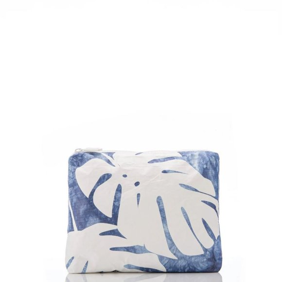 ALOHA Collection Handbags - Aloha Collection Small Pouch, Monstera, indigo